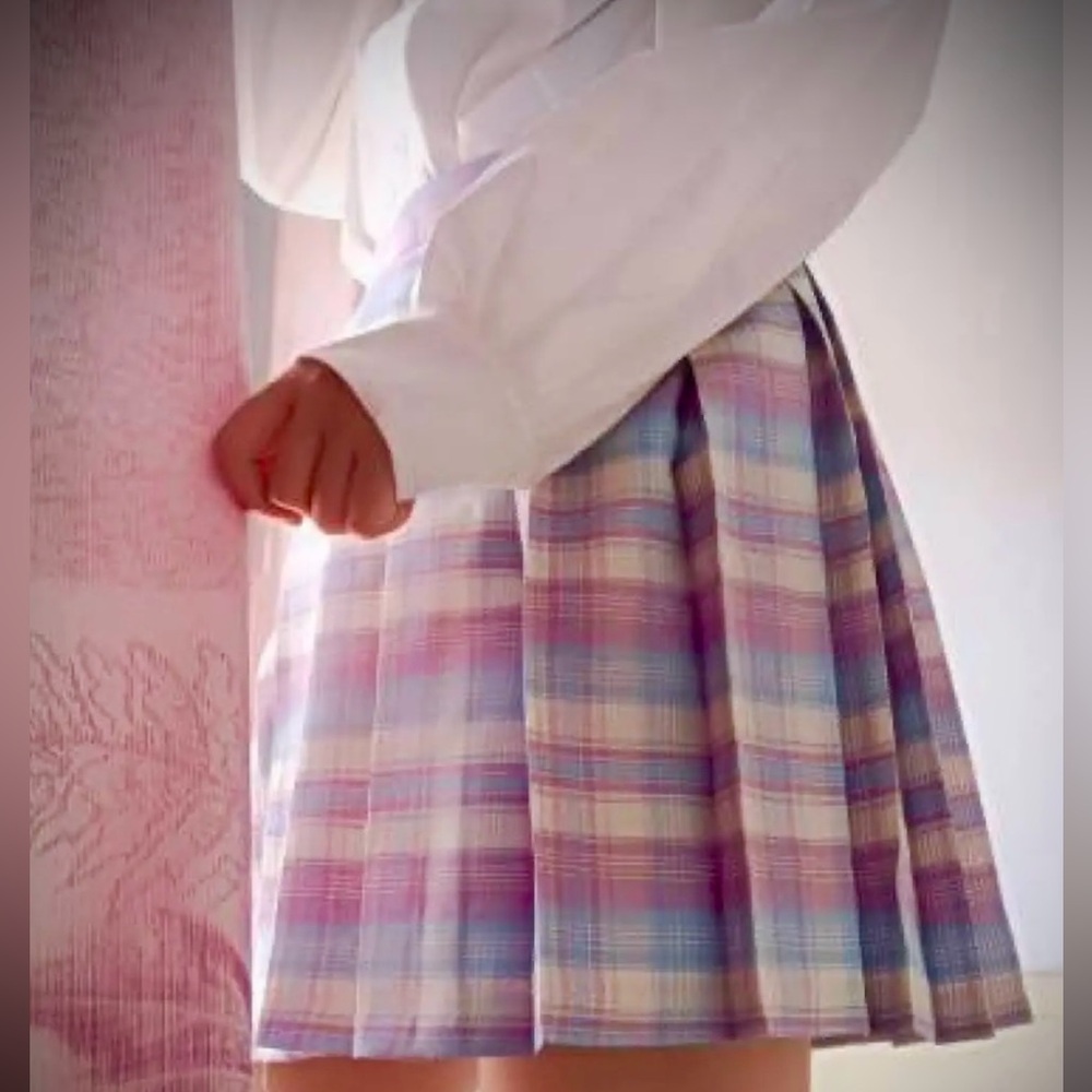 Purple plaid skirt